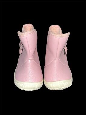 Girls' Pink Faux-Leather Cozy Lined Ankle Boots